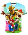 Super Mario 3D World Print T-Shirt Cartoon series summer new loose casual breathable short-sleeved top. 