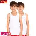 Gagan Comfy White Cotton Sando For Boys Set Of 2. 