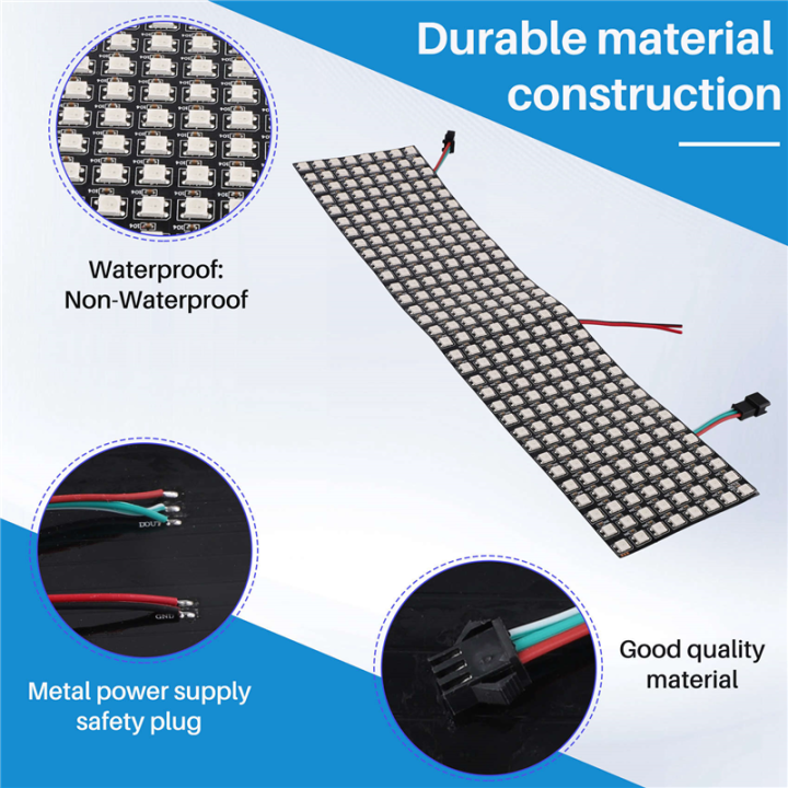WS2812%20Led%20Programmable%20Light%20WS2812%20RGB%20LED%20Matrix%20Panel%20Individually%20Addressable%20Flexible%20for%20Video%20Display,%20DC5V%20(8x32)%20-%20Image%202