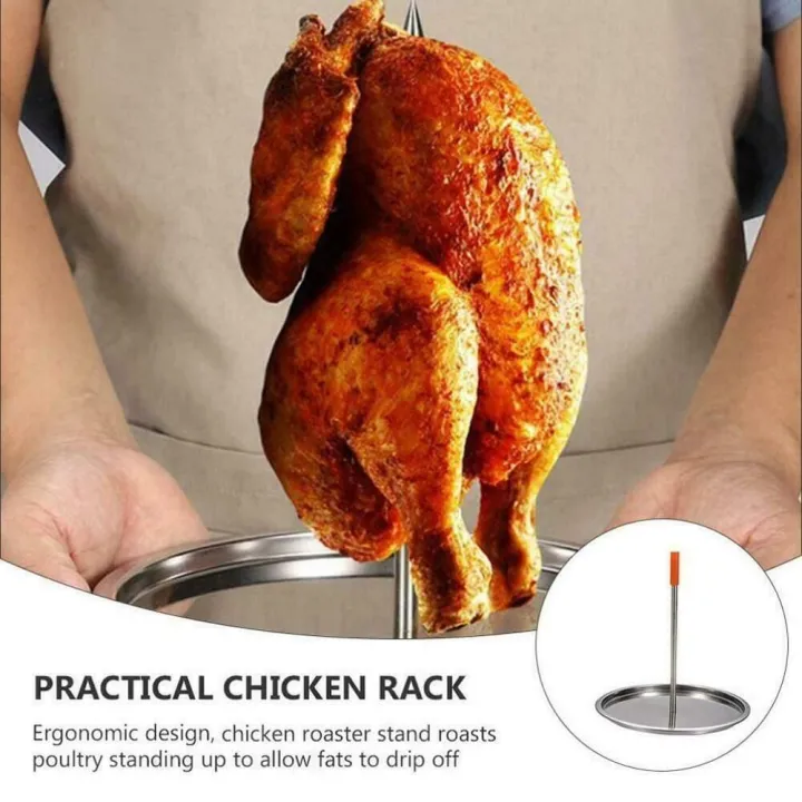 Meat Rack Center New Removable Handle Meat Roast Grilled Chicken Rack Vertical Skewer ...