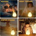 Pear Shape Silicone Night Light, LED Night Light Baby with 7 Light Changes, USB Charging, Mini Table Lamp, LED Bedside Lamp, Children's Touch Lamp for Children, Baby, Bedroom, Sleeping. 