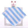 Colorful Striped Childrens Pure Cotton Absorbent Soft Non-Shedding Small Square Towel Kindergarten Hook Handkerchief. 