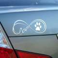 Paw Metal 3D Car Sticker Cute Heart Footprint Notebook Decoration Decal Customizable. 