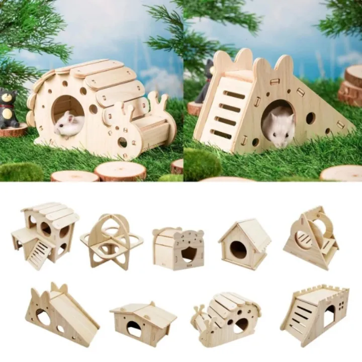 Hamster Sleeping Nest DIY Hamster Solid Wood Small House Removable ...