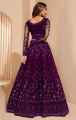 Embroidered Semi Stitched Lehenga Choli For Women (Purple) - Women's Partywear Lehenga Choli | Dresses For Women |. 