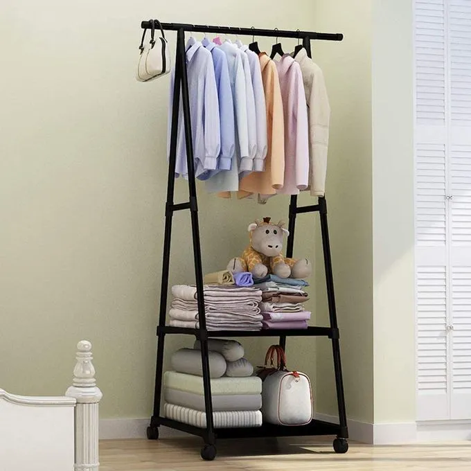 Triangle Coat Rack With Wheels Mobile Multi-Layer Shelves | Daraz.com.np
