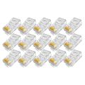 RJ45 Cat6 Pass Through Connectors Gold Plated 8P8C Ends for RJ45 Ethernet UTP Network Cable Transparent Cat6 Connectors Plug. 