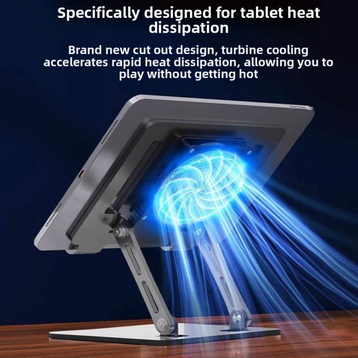 Black 360 ° Rotatable Cooling Fan Tablet Bracket Adjustable Heat ...