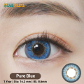 Opti-Color Pure Blue Color Contact Lens, 1 Pair, Power -4.00 to -6.00. 