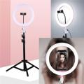 LED Selfie Ring Light Set 210 CM Tripod And Phone Holer Dimmable LED Ring Lamp Photo Video Camera Phone Light Ringlight For Live YouTube Fill Light. 