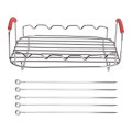 Versatile Grilling Rack Air Fryer Double Layer Rack with Skewers Steaming Drain Oil Holder. 