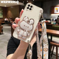 NEW For Samsung Galaxy Jump2 M33 Jump 2 5G Phone Case Soft Silicone Plating Cartoon Rabbit Fold Stand Makeup Mirror Bracket Cover. 