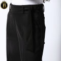 Boss Lady Black High-Rise Straight Fit Formal Pant With Ribbon. 
