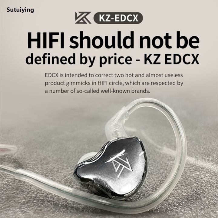 Sutuiying KZ EDCX In Ear Headphones Wired Headphone Dynamic Noise Cancelling Fashion 3.5mm Plug Stereo Earbuds for Music Sport Game