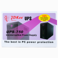 JDKEE UPS-750 Uninterruptible Power Supply 15% Extra Backup 12V9AH Battery Inside Black. 