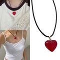 Masala Beads Cute 16mm Bloody Red Heart Charm Pendant Necklace Or Necklaces For Women | Fashion Red Heart Pendent For Women. 