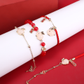 Lucky Rabbit Red Rope Bracelet Cute Jade Bunny Charm Bracelets for Women Red Opal Bead Chains Bangles Chinese New Year Gifts. 