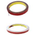 Kqueebee 2x Strong Permanent Double Sided Super Sticky Foam Tape Roll for Vehicle Car, Red 8MMx3Meter & 12MMx3Meter. 