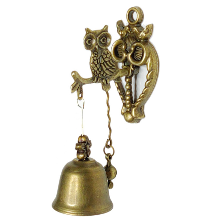 Animal Door Bells Metal Iron Bells Wind Chime Wall Hangings Owl Shapes Vintage Nostalgic Style