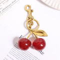 Exquisite Crystal Cherry Keychain Red Fruit Cherry Keyring Women Handbag Backpack Pendant Fashion Bag Ornament TAOPA. 