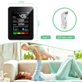 5 In1 CO2 Meter Digital Temperature Humidity Tester Carbon Dioxide Detector Air Quality Monitor TVOC HCHO Analyzer-B. 