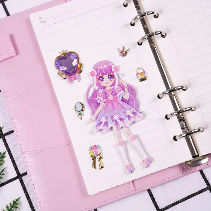 Shinle%20Double%20Layer%20Cartoon%203D%20Emed%20Princess%20Doll%20Magic%20Girl%20Scene%20Dress-Up%20Bubble%20Stickers%20-%20Image%204