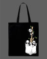 Panda Bamboo Printed Cotton Tote Bag – Black &  White. 