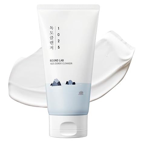 ROUND LAB 1025 Dokdo Cleanser 5.07 Fl Oz, Low pH Facial Cleanser for Sensitive Skin, Rich Soft Bubbles for Deep Cleansing and Makeup Removal, Hydratin