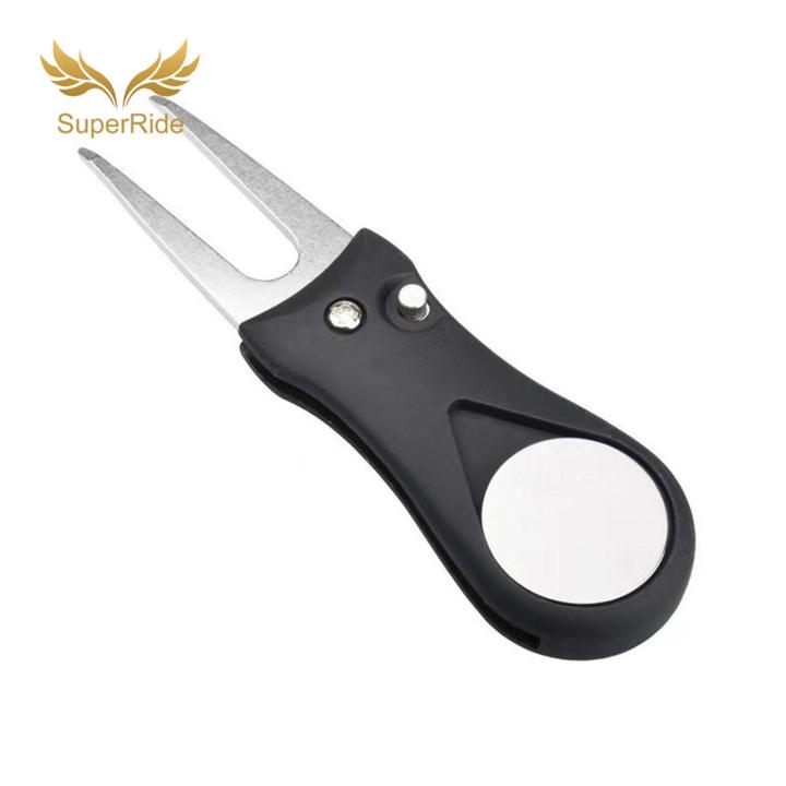 SuperRide Quick-release Divot Repair Tool Foldable Golf Divot Tool with Magnetic Ball Marker Premium Stainless Steel Pitchfork for Golfers