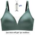 Latex Seamless Underwear Women No Steel Ring Lace Tube Top Gathered Sports Pure Color Breastfeeding Anti-sagging Bra. 