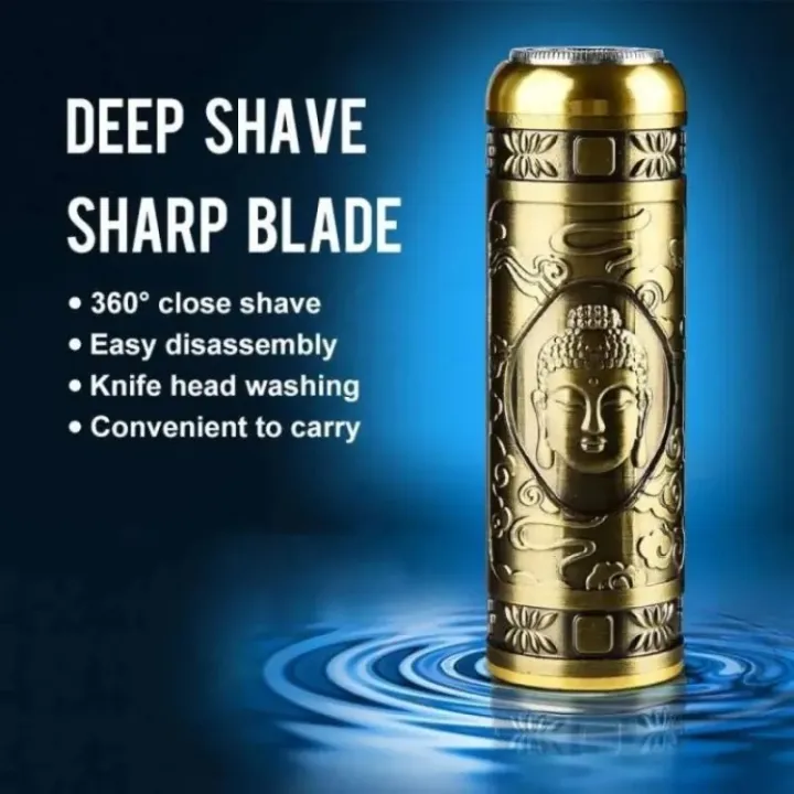 Razor%20USB%20Rechargeable%20Razor%20HW%20T8%20Shaver%20Mini%20Electric%20Vintage%20With%20Buddha%20Design%20Engraved%20Metal%20Body%20For%20Men%20-%20Image%203