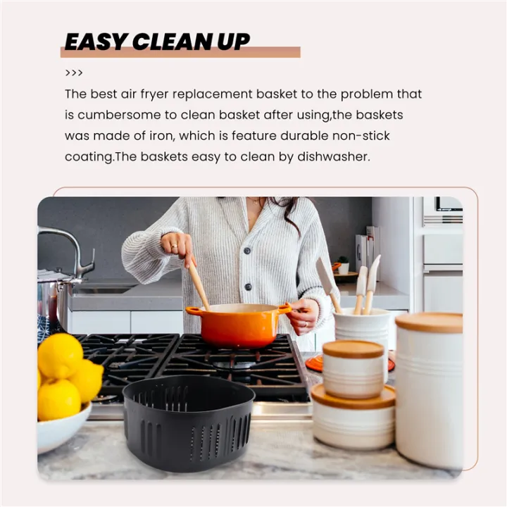 Kqueebee%20Air%20Fryer%20Replacement%20Basket%20for%20Power%20XL%20DASH%20Cozyna%205.5Qt%20Air%20Fryer,Air%20Fryer%20Accessories%20Black%20-%20Image%206