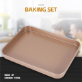 Baking Tray Set, Nonstick Cookie Pan Set Professional Baking Sheet, Bakeware Rectangular Cake Pan for Oven 3-Pieces. 