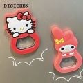 DISICHEN Original Sanrio Hello Kitty Bottle Opener Cute Cartoon Silicone Stainless Steel Opener Mymelody Fridge Magnet Kitchen Bar Tool. 