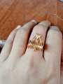 Panchdhatu Golden Trishul Ring For Unisex (Best Tihar Bhaitika Gift For Sisters And Brothers - Looks Like Original Gold). 