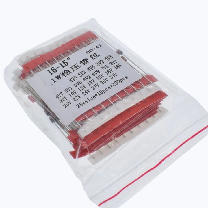 Sptrry250PCS%201W%20Zener%20Diode%20Assorted%20Kit%203V-33V,%2025%20Values%20Assorted%20Assortment%20Set,%20Electronic%20Component%20DIY%20Kit%201N47%20-%20Image%203