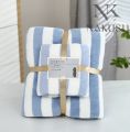2 Pcs Coral Fleece Bath Towel Small & Large Size Soft Towel for Women Men Kids Water Absorbent No Lint Quick Drying Towel Set. 