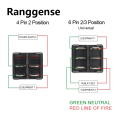 Ranggense Luxury 5PCS KCD2 24X21mm Electric Car Power Switch Red Black 4/6 Pin 2/3 Position 6A/10A 250V/125V ON-OFF/ON-OFF-ON/ON-ON Rocker Switch. 