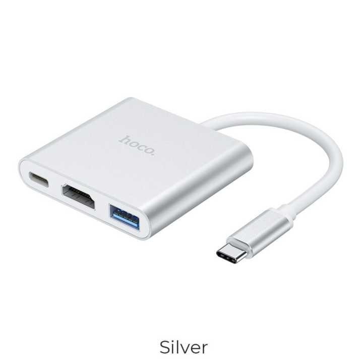 Hoco Hb14 Easy Use Type-C Adapter(Type-C To Usb3.0+Hdmi+Pd)