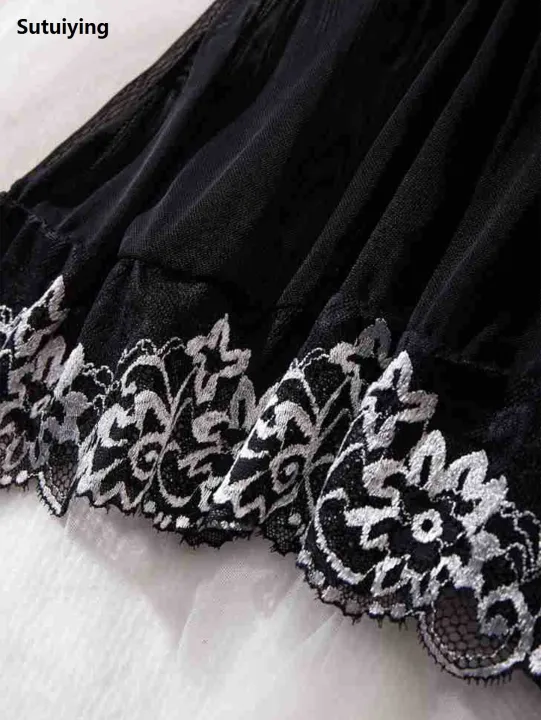 Sutuiying%20Sales%20promotion%20Contrast%20Lace%20Ruffle%20Trim%20Lingerie%20Sets%20Deep%20V%20Slip%20Babydoll%20Dress%20Thong%20Women's%20Lingerie%20Underwear%20-%20Image%204