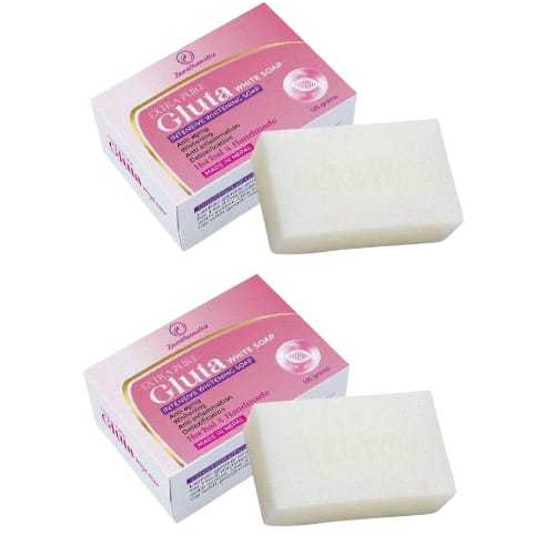 Extra Pure Gluta White Soap by Zuwa Cosmetics Lightening , Whitens , Anti - Ageing , Anti Inflammatory , Pak of 2 ,135 GM