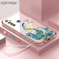 Hontinga for Realme 5 Pro Back Cover Luxury 6D Plating Cartoon Peacock Soft Silicone Phone Case. 