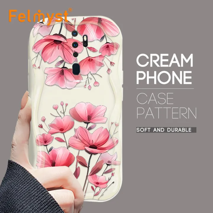 FELMYST%20for%20OPPO%20A5%202020%20A9%202020%20Back%20Cover%20Pink%20Flowers%20Pattern%20Soft%20Texture%20Wavy%20Edge%20Silicone%20Phone%20Case%20-%20Image%202