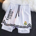 2324 Real Madrid Shorts Barcelona Football Same Style Summer Quick-Dry Breathable Sports Training Pants Loose Double-Layer with Inner Lining. 