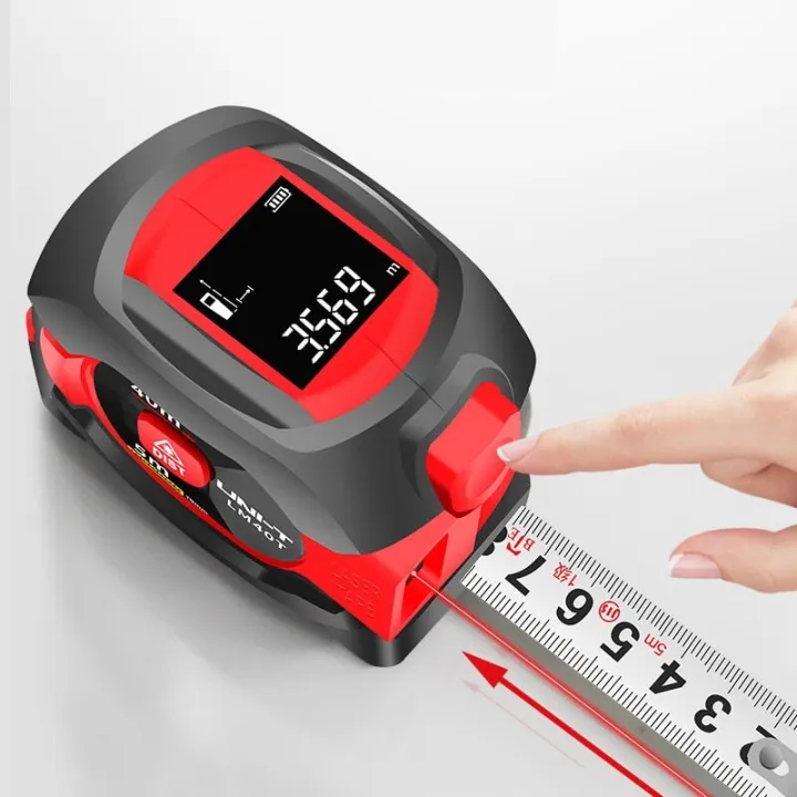 Meter Retractable Sample UNI-T Laser Measuring Tape Measure 40M Digital Distance Meter ...
