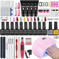 Gel Nail Polish Kit With UV Nail Lamp Electric Nail Drill Machine Soak OFF Gel Nail Kit Base Top Coat Gel Polish Nail Tool Set. 