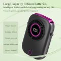 Lightweight 5 Speeds Mini Hanging Neck Fan Wide-Angle Airflow Digital Power Display Portable Cooling Fan Fanless Design with Stand Handheld Electric Fan for Sports. 