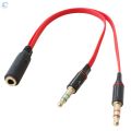 Headphone Splitter 3.5Mm Female To 2-Male 3.5Mm Mic Audio Splitter Aux Cable For Computer Headset Adapter. 
