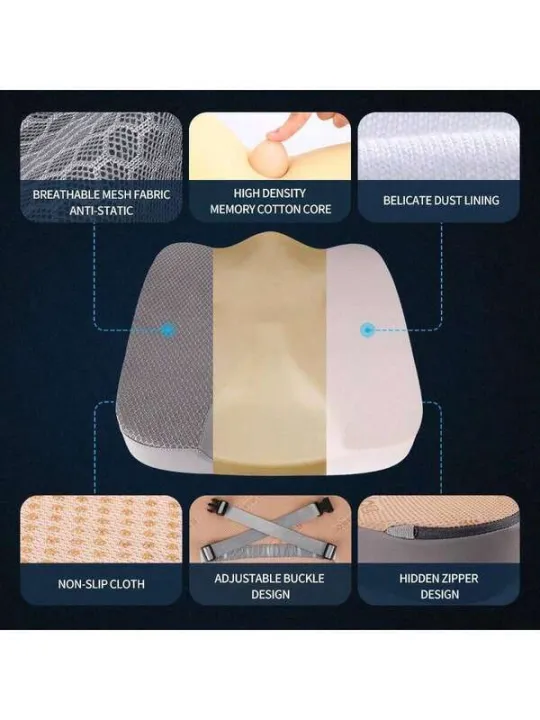 Car%20Memory%20Foam%20Heightening%20Seat%20Tailbone%20Coccyx%20Lower%20Back%20Pain%20Relief%20Cushion%20For%20Office%20Chair%20Wheelchair%20And%20More.%20-%20Image%202