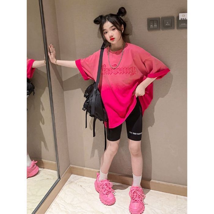 Ice%20silk%20girl%20gradient%20T-shirt%20skirt%20mid-length%20short-sleeved%20summer%20children's%20clothes%20children's%20fried%20street%20celebrity%20half-sleeved%20top%20-%20Image%206